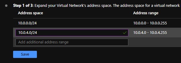Expand vnet address space